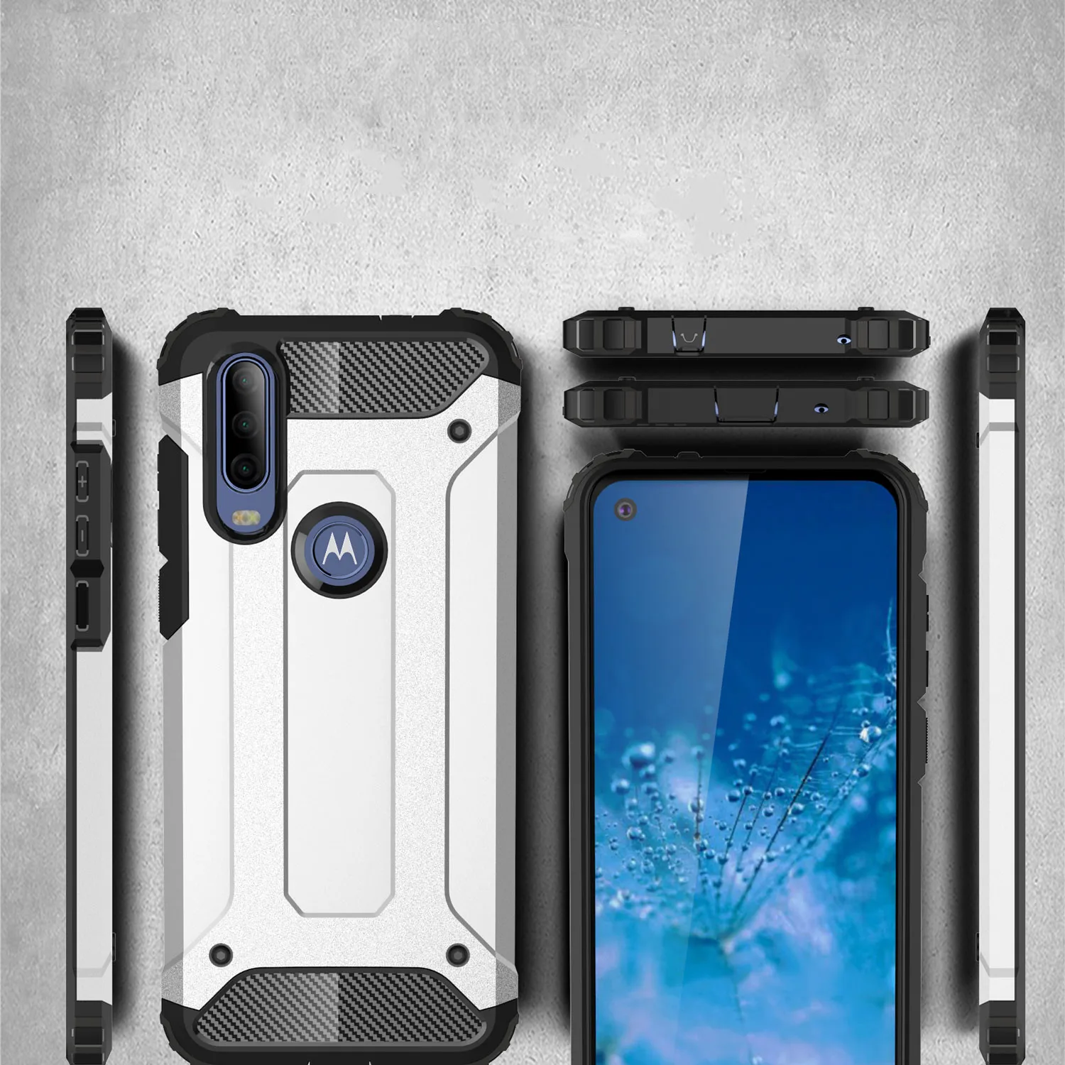 Чехол для Motorola One Action 6 3 дюйма тяжелая броня тонкий жесткий резиновый прочный