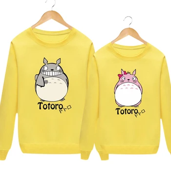 

Spring Kawaii Totoro Print Hoodies Loose Long Sleeve O Neck Couple Clothes Casual Korean Style Tops Sweatshirt Women Streetwear