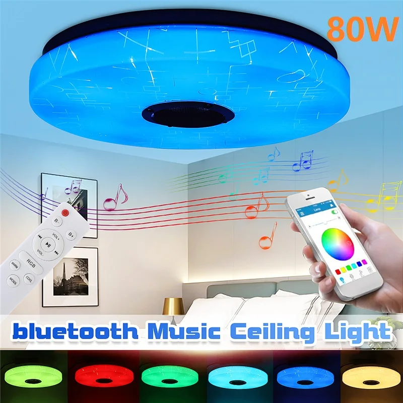 80 Вт современный RGB светодиодный потолочный светильник для дома Lighting APP+ пульт дистанционного управления bluetooth музыкальный светильник для спальни лампа 85-265 в умная потолочная лампа