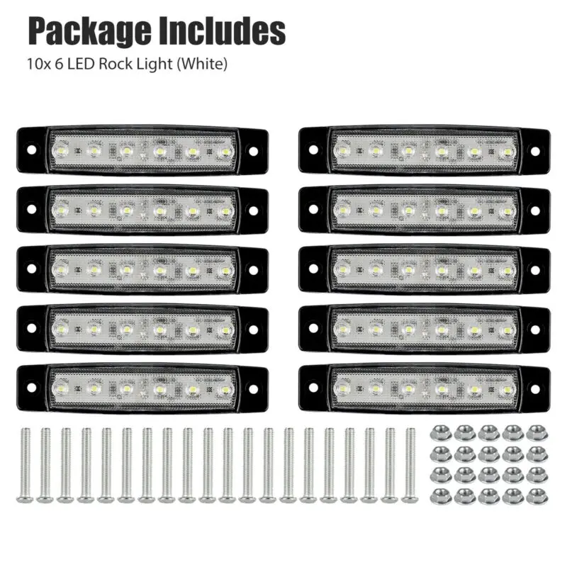 10PCS White Marine Boat LED Cabin Courtesy Lights Deck Stair Stern