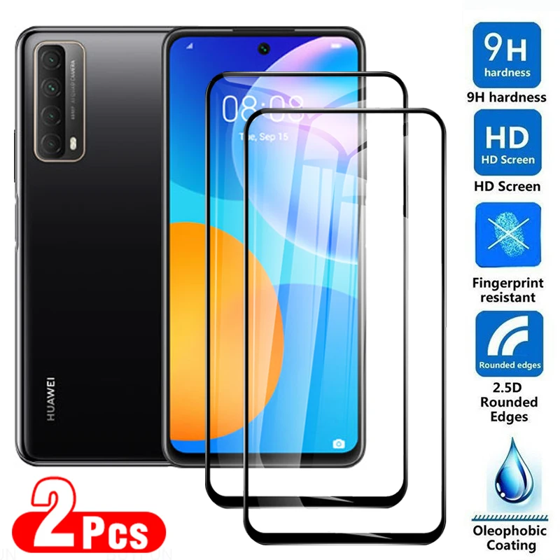 

2 Pcs Full Screen Protector For Huawei P smart 2021 Tempered Glass On The Psmart 2021 Smart2021 PPA-LX2 9H Protective Glas Film