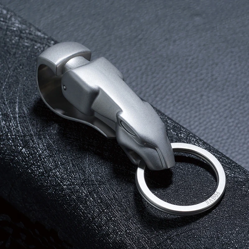 

304 Stainless Steel Car Key Chain Waist Hanging Creative Leopard Shape Men Belt KeyChain Buckle Key Ring Holder Fathers Day Gift