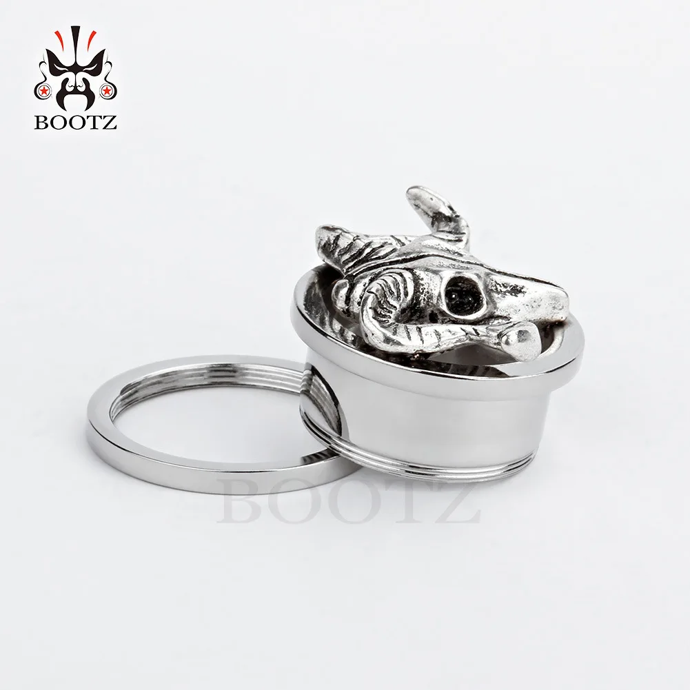 Hot Selling er kuo Stainless Steel Pulley Chinese Zodiac Sheep's Head Auricle Ear Amplifier 6-25mm Human Body Piercing Jewelry