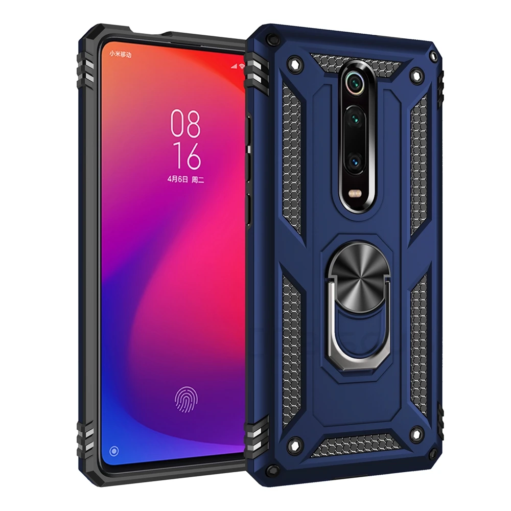 Luxury Armor Soft Shockproof Silicone Bumper Case with Metal Ring