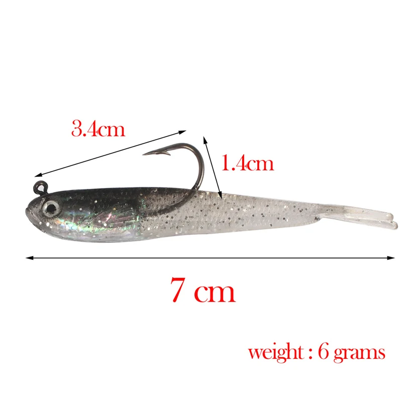 Fishing lures Lua Bait Pack lead Fish Small Greyfish With Swimbait Fishing Accessories Hook Soft Baits6g/7cm рыбалка Bionic Bait