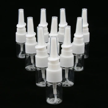 

10pcs 5ml Clear Nasal Spray Bottles Refillable Fine Mist Pump Sprayers Throat Sprayer Cosmetic Liquid Essential Oil Container