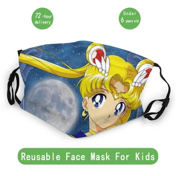 

Tsukino Usagi Child Reusable Mouth Face Mask Sailor Moon Anime Anti Bacterial Dust Mask Protection Cover Respirator Mouth Muffle