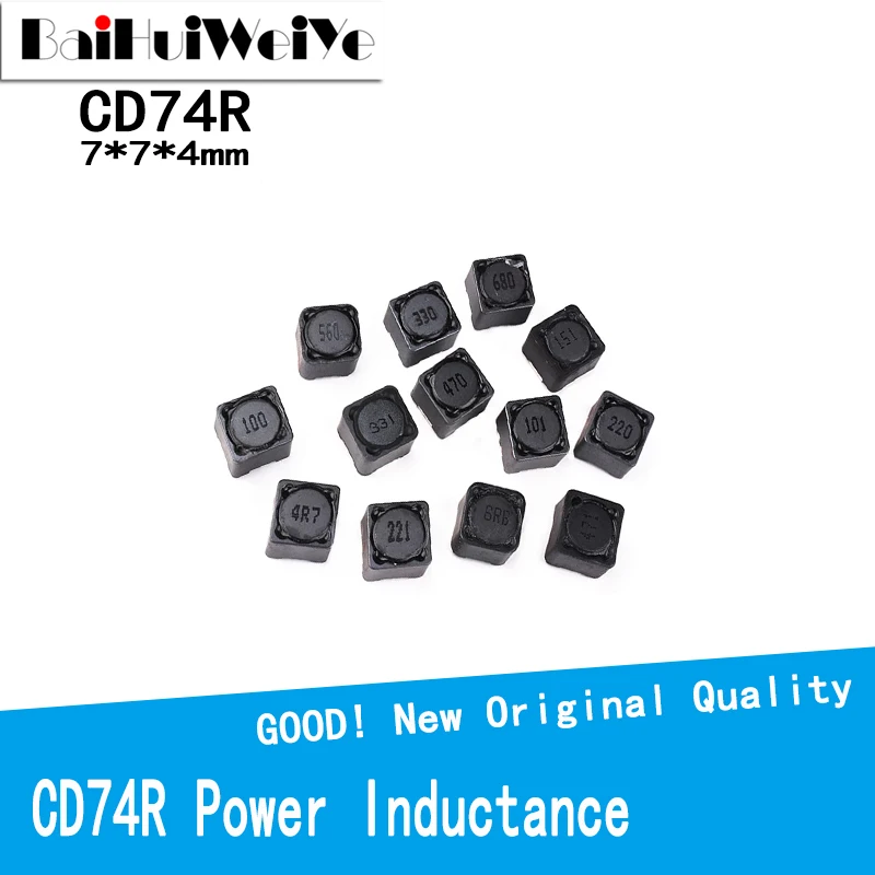 CDRH74R Power Inductance CD74R CD74 Shielded Inductor SMD Inductor 7*7*4mm 2.2/3.3/4.7/6.8/10/15/22/33/47/68/100-680UH 10Pcs/Lot