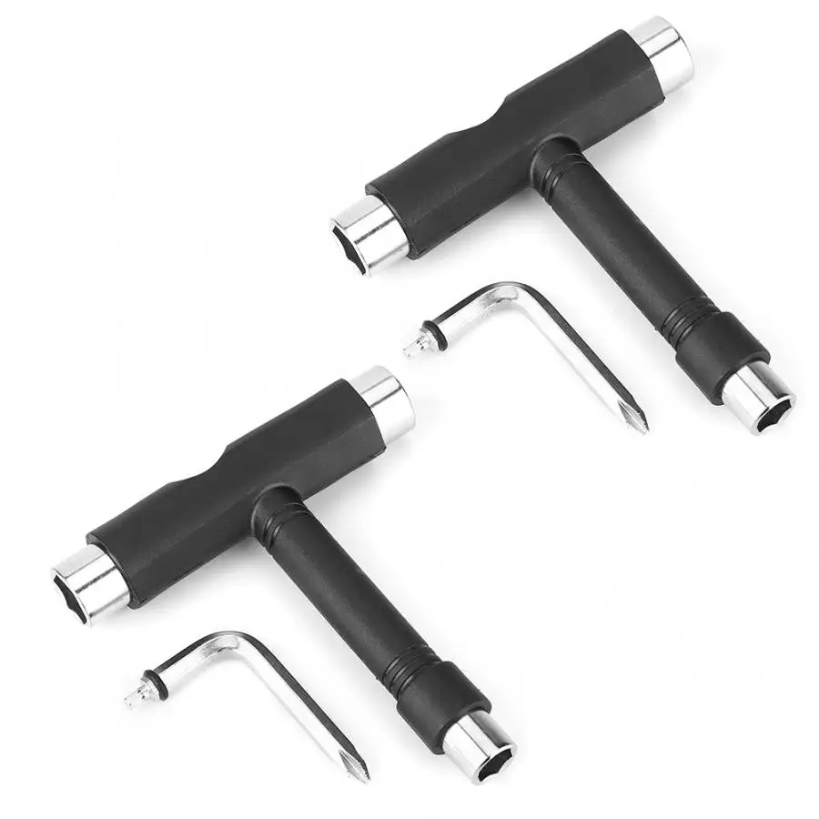 2pcs T Shape Skate Wrench Portable Plastic Covered Edge Skateboard