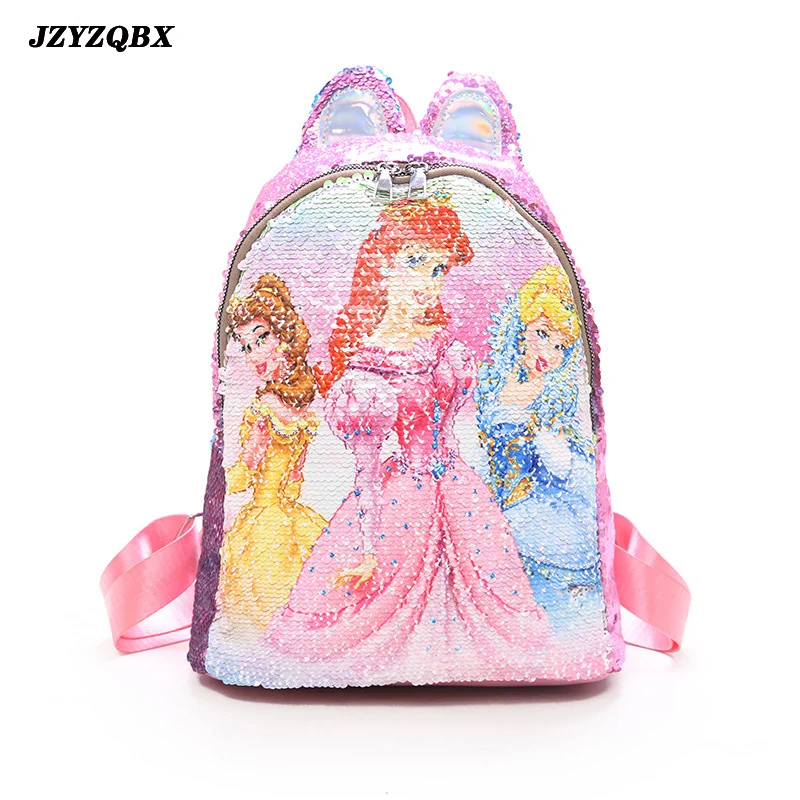 JZYZQBX София первая школьная сумка обесцвечивание блёстки рюкзак детский plecak школьный рюкзак для девочек