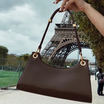 

Elegant Vintage Baguette Shape Bags High Quality Luxury Handbags Leather Women Bags Chain Shoulder Bags Crocodile Pattern Totes