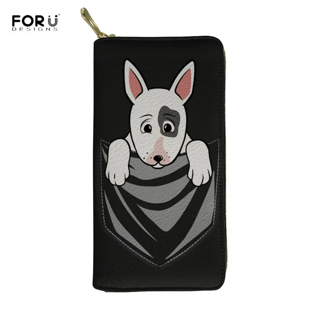 FORUDESIGNS/2 шт./компл. бультерьеров печати Для женщин Сумки большие сумки через плечо для женщин, женские сумки на плечо с длинным мужской кошелек из ПУ кожи - Цвет: Z5733Z21