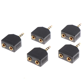 

Headphone Adaptor 5pcs Audio Jack 2 Way Splitter Plug Two Headphones Cable