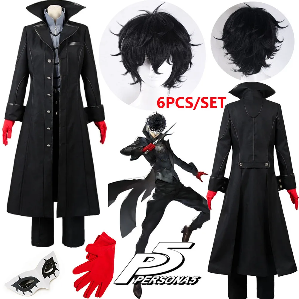 

Anime Persona 5 Cosplay P5 Joker Costume Jacket Ren Amamiya Full Set Akira Kurusu Uniform Outfit for Men Women Party Halloween