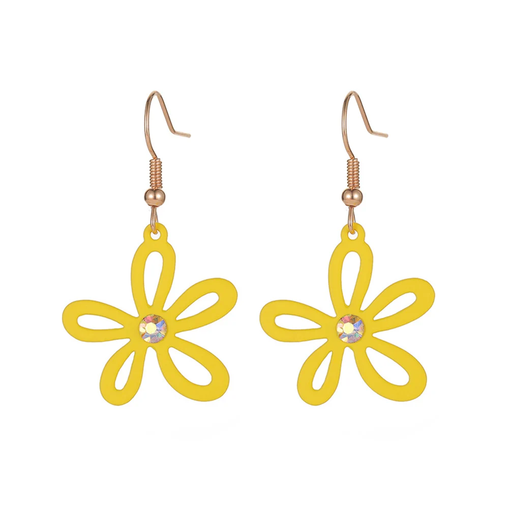 Модные женские серьги подвески в виде цветов с крючком ювелирные изделия подарки