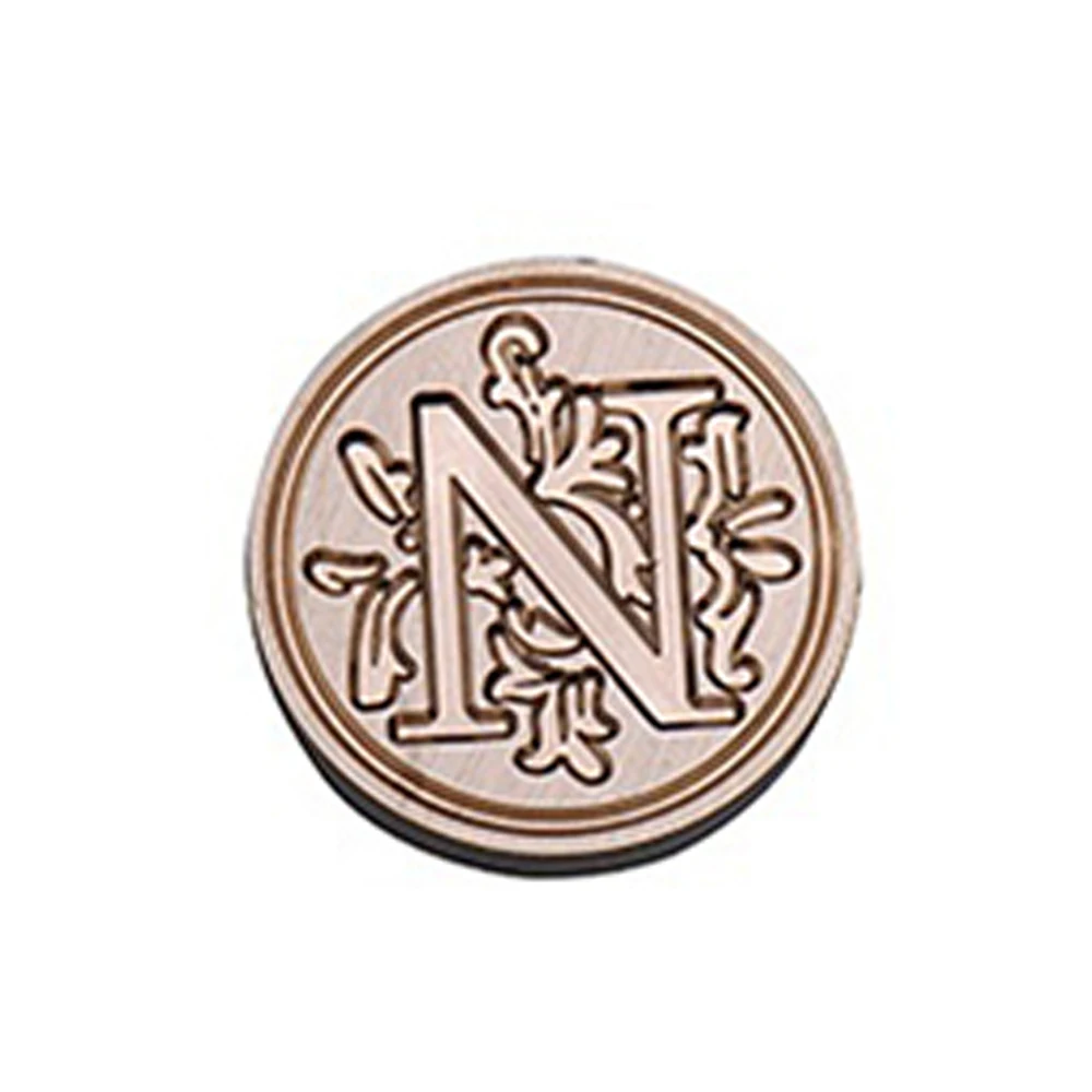 N Sealing Stamp Letters Brown Customize Vintage Envelope Candle Seal Fire Candle Seal European Alphabet A-Z 1 Set Logo Decor - Цвет: N