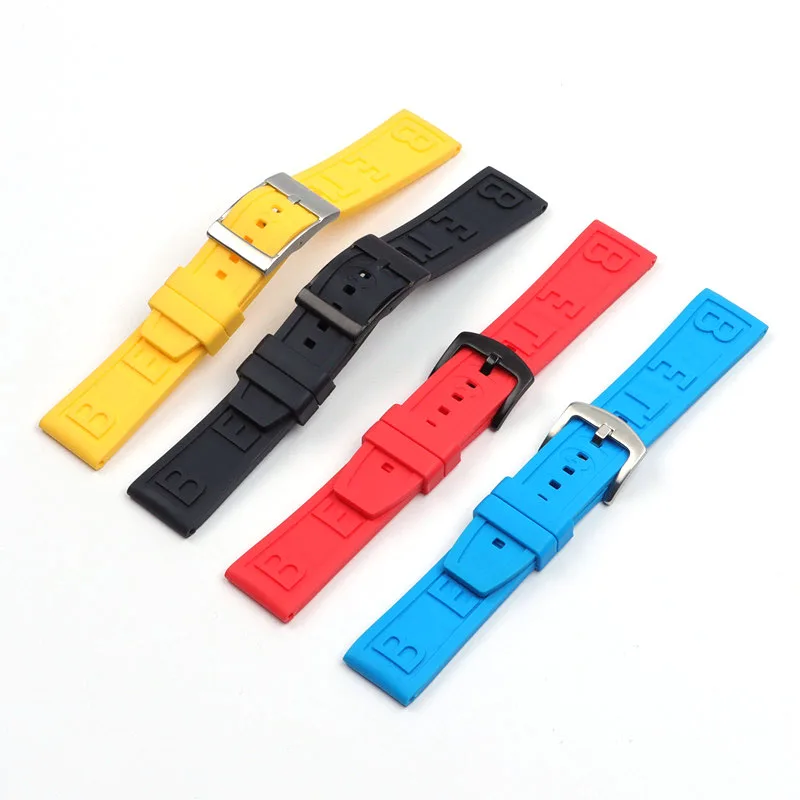 Correa de silicona de goma natural suave para reloj, pulsera de 22mm y