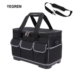 Sac à main carré multifonction en tissu Oxford, trousse à outils étanche de grande capacité avec fond en plastique 15 "17" 20 "f/électricien 