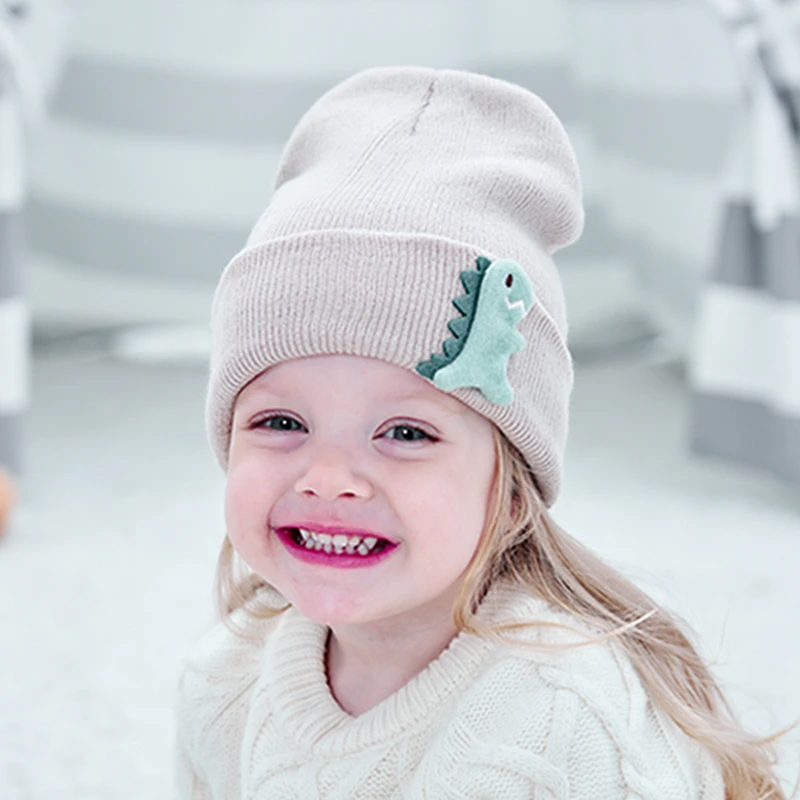 

Toddler Cute Cartoon Pattern Knitting Wool Caps Autumn and Winter Soft Warm Infant Hats Hair Accessories Kids Photography Props