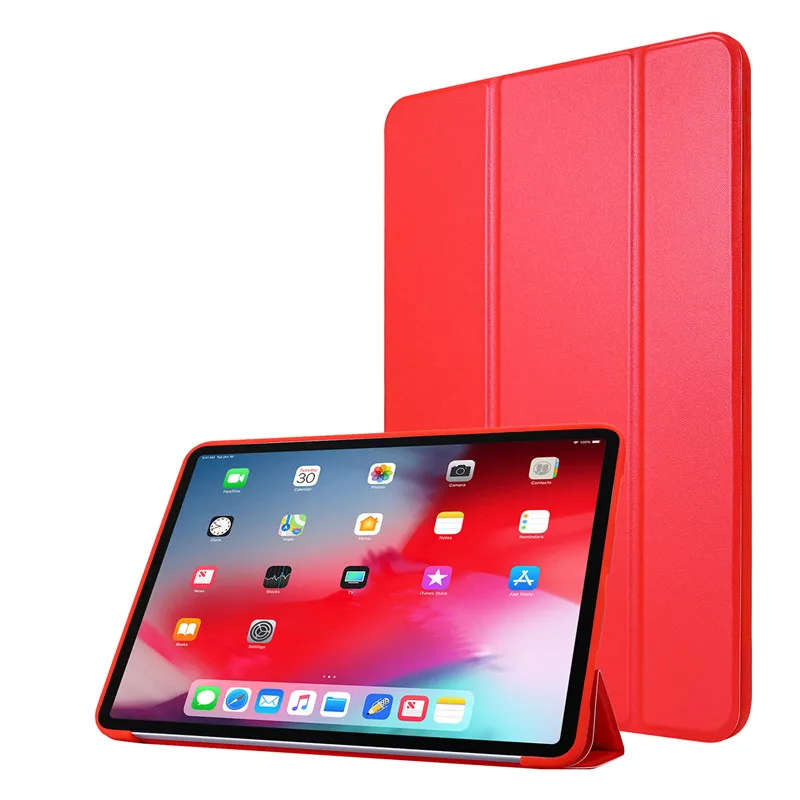 Red Yellow Case for iPad Pro 11 Case 2020 PU Leather Soft Silicone Back Protective Cover for iPad