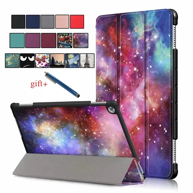 Funda Plegable Con Flores Para Tableta Huawei MediaPad M5 Carcasa Para