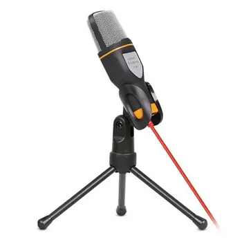 

New Condenser Microphone 3.5mm Plug Home Stereo MIC Desktop Tripod for PC YouTube Video Skype Chatting Gaming Podcast Recording