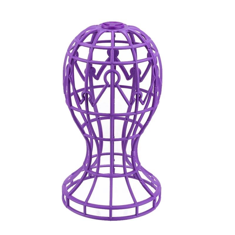 Purple A Пластиковые подставки для париков, держатель для шляп, стойка для хранения париков, инструмент для сушки, складная универсальная подставка для париков и волос - Цвет: Purple A