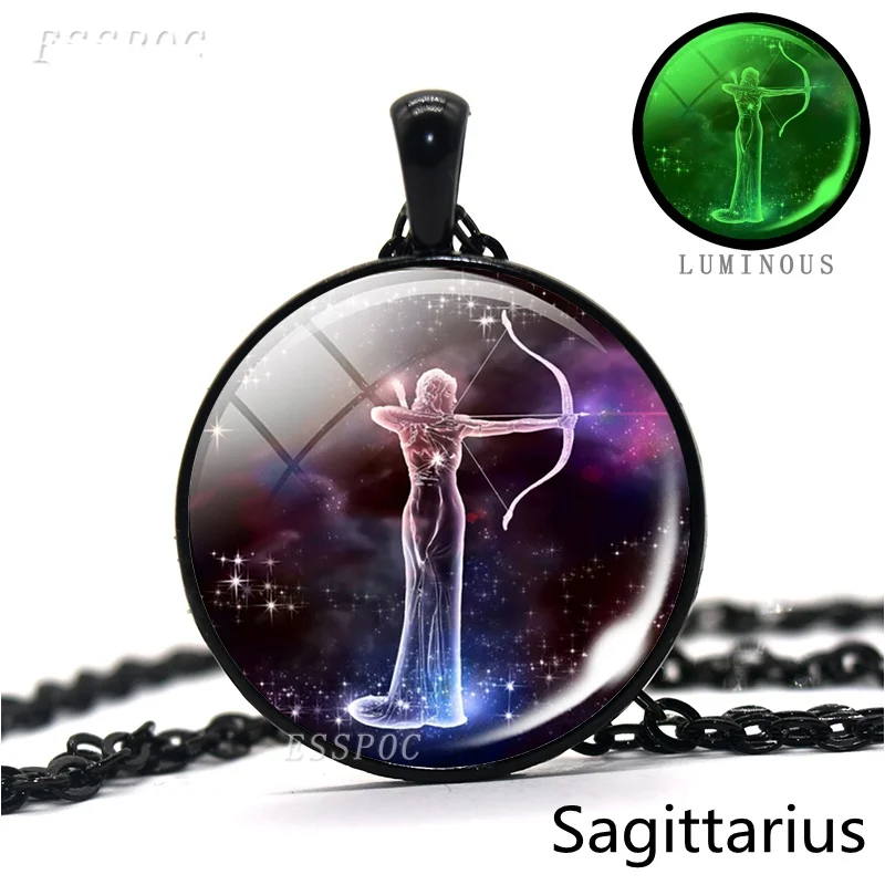 Collar Luminoso De Constelaciones Del Zodiaco - Colgante De Cristal, Cadena Ajustable 44-83 Cm