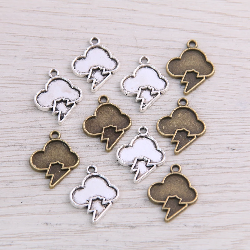 

50pcs/lot 14x18mm two color Zinc Alloy Charms Cute Hollow Cloud Shape Charms Pendant For DIY Necklace Jewelry Making Findin
