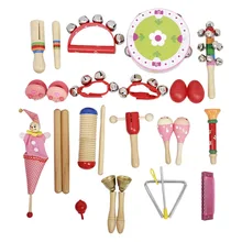 22 шт Детские Музыкальные инструменты деревянная перкуссия Набор музыкальных игрушек