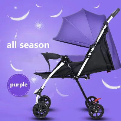 Ультра низкая цена 3,5 кг детская коляска легкая и удобная складная на четыре сезона и лето детская коляска с 5 подарками - Цвет: all season purple