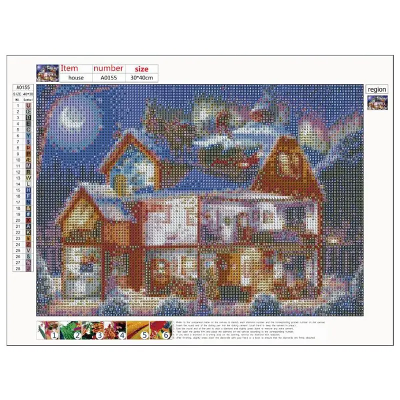 4 Pack Christmas Snow Scene 5D DIY Diamond Painting Kits Full Drill Rhinestone Embroidery Cross Stitch Home Decor Craft