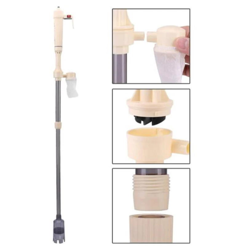 2022 Electric Aquarium Gravel Cleaner AC/Battery Powered Fish Tank Siphon Water Change Cleaning Tool Sand Washing Filter Brush