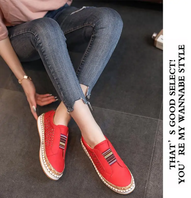 Women Slip-on Mixed Color Loafers Ladies Round Toe Low Top Sneakers Female Platform Casual Shoes Woman Breathable Walking Shoes