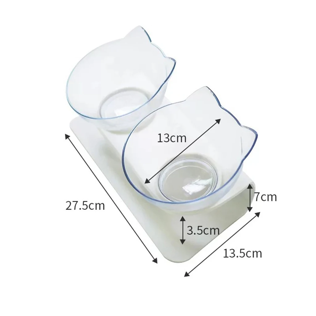 Non Slip Pet Cat Bowls Double Bowls With Raised Stand Pet Food And Water Bowls For 5