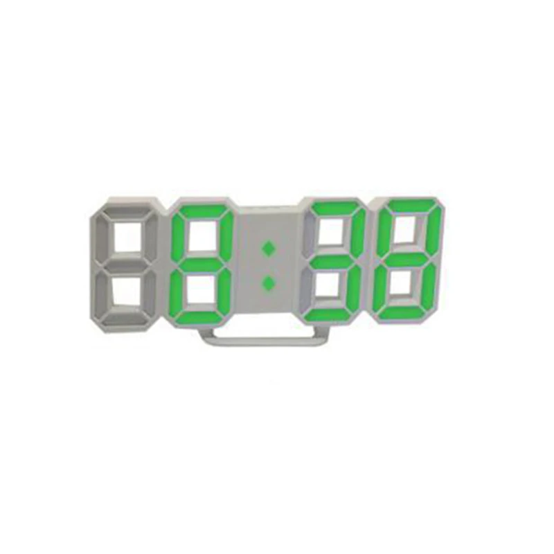 as shown Светодиодный 3D цифровой дисплей Будильник USB Голосовое управление Повтор будильники спальня стол подвесные настенные часы домашний Декор подарок - Цвет: as shown
