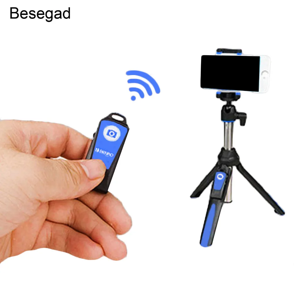 Besegad складной монопод для селфи с Bluetooth и дистанционным управлением для iPhone X 8 7s Plus samsung Galaxy S8 Gopro Go pro