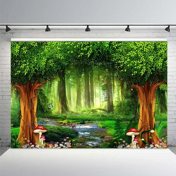 

Background Photography Fairy Tale Lark Forest Photography Backdrop Green Tree Photo Background Vinyl Photo Booth Prop Background