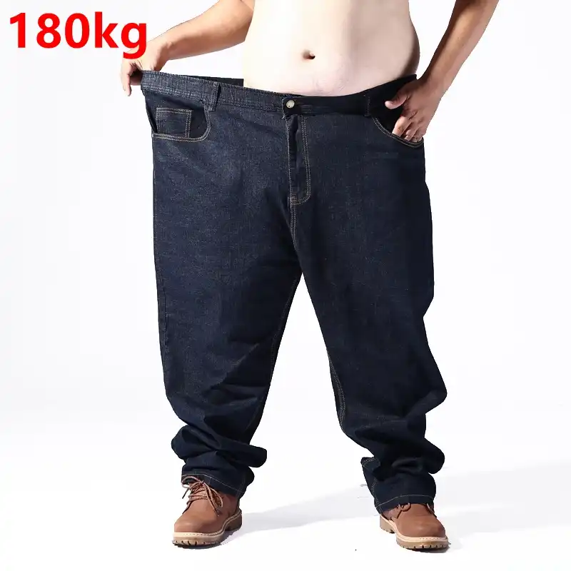 big men's elastic waist jeans