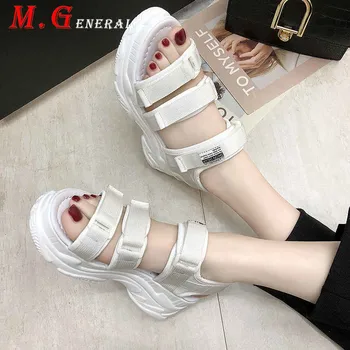 

Sandals Women 2020 Platform Summer Shoes Comfortable Thick-soled Woman Slippers Casual Women's Wedge Heel Velcro Sandalias C36