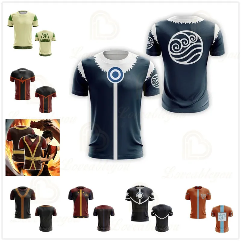 

Avatar: The Last Airbender Anime New 3d Printed Cosplay Anime Male Short Sleeve Summer Men Tee Shirts Cool Tops