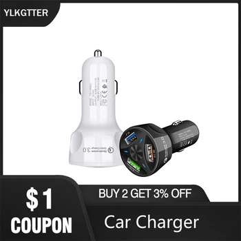 

YLKGTTER 3A Quick Charge 4.0 3.0 USB Car Charger for iPhone Samsung Xiaomi Car Charger Fast QC 3.0 QC 4.0 Mobile Phone Qualcomm