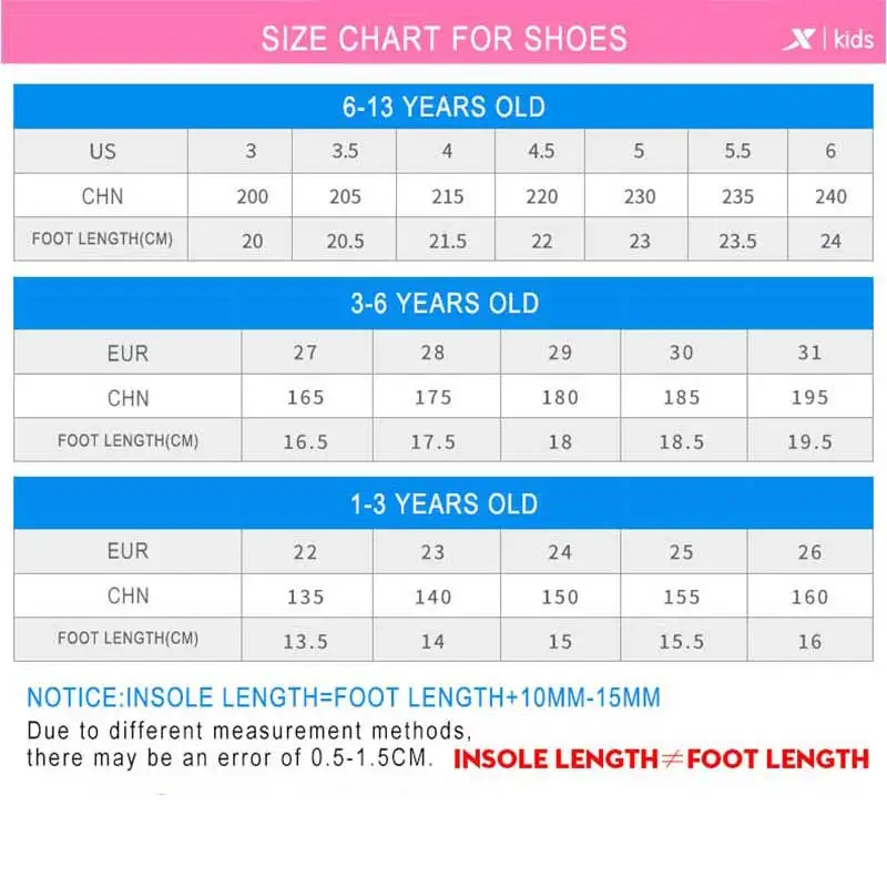 Xtep Comfortable Girls Casual Sport Velcro Sneakers Student Walking Shoes Children Light Weight Kids Mesh Sport 681214329268