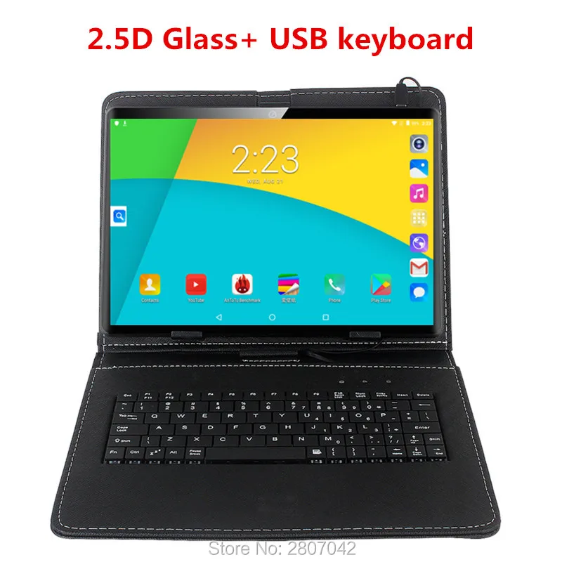  2.5D 1920*1200 10.1' Tablets Android 9.0 Octa Core 128GB ROM Dual Camera 8MP Dual SIM Tablet PC Wif