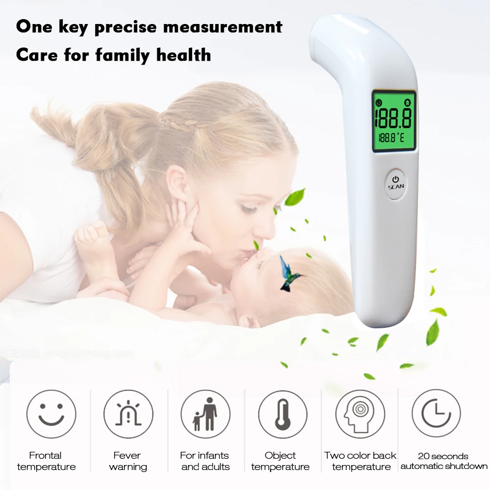 

US STOCK Non-Contact IR Infrared Thermometer Baby Foreahead Thermometer Body Laser Pyrometer Digital Temperature for Kids Adults