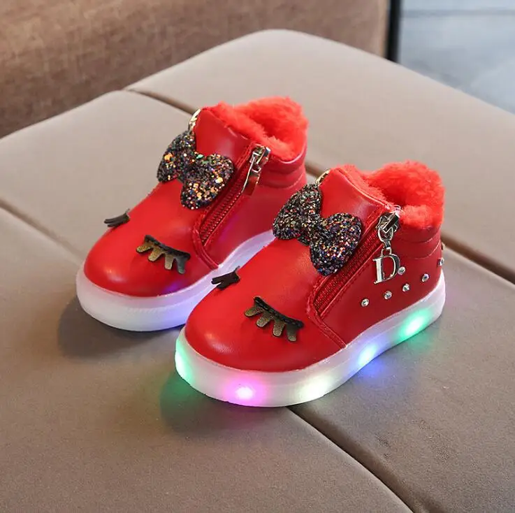 Брендовые светящиеся ботинки для девочек со светодиодной подсветкой; кроссовки для девочек; детские ботинки; обувь; светильник для тенниса; ботинки для девочек; резиновые зимние детские ботинки
