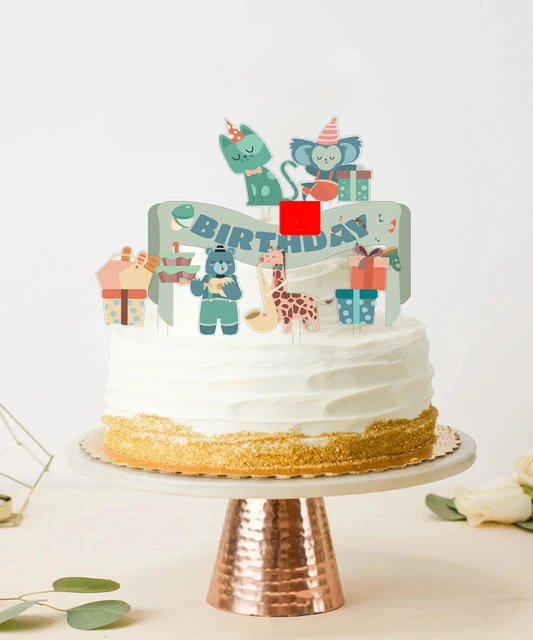 Decoración Para tarta de cumpleaños de animales, adornos para pastel de  fiesta de cumpleaños de animales, tigres, leones, jungla, 6 unids/lote -  AliExpress