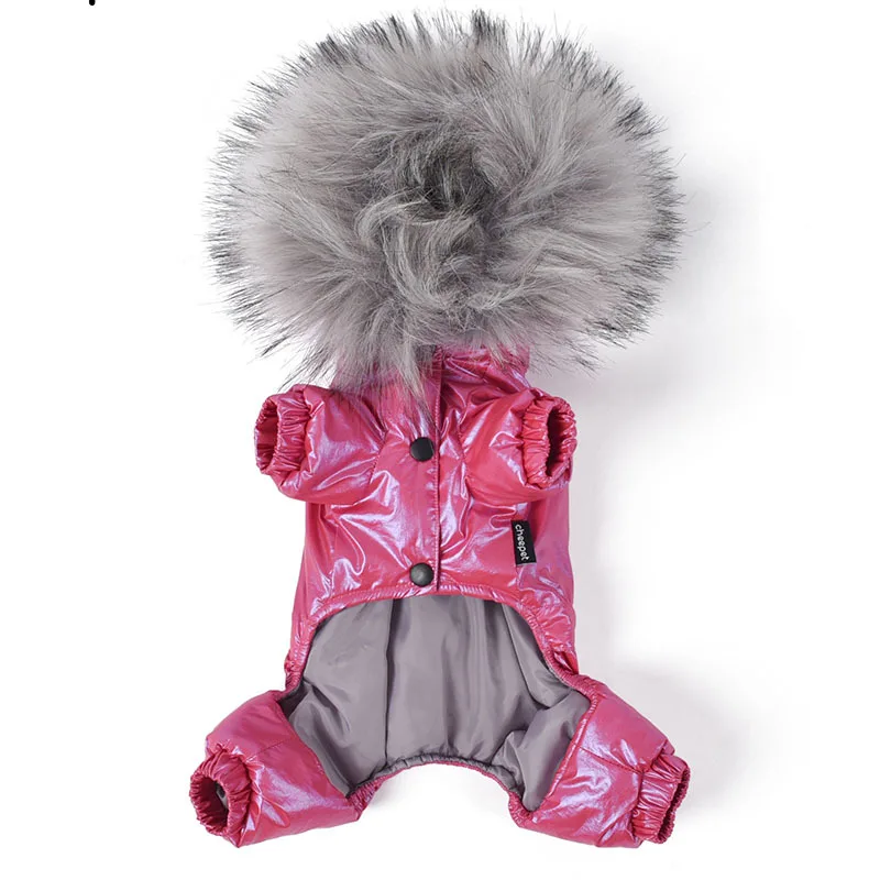 Большой меховой воротник на шнурке четырехногая хлопковая куртка Одежда для питомцев ветрозащитная стеганая одежда для маленьких собак теплое пальто зимняя собака