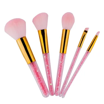 

B 5pcs Unisex Cosmetic Beauty Make Up Tool Transparent Brush Crystal Brushes Foundation Blending Power Eyeshadow Brush
