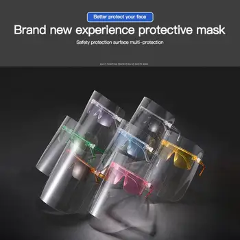 

2 In 1 Protective Face Mask Face Sheild Anti-splash Fog Retro Classic Sun Glasses UV400 Goggle Outdoors Shopping Travel New 1PC